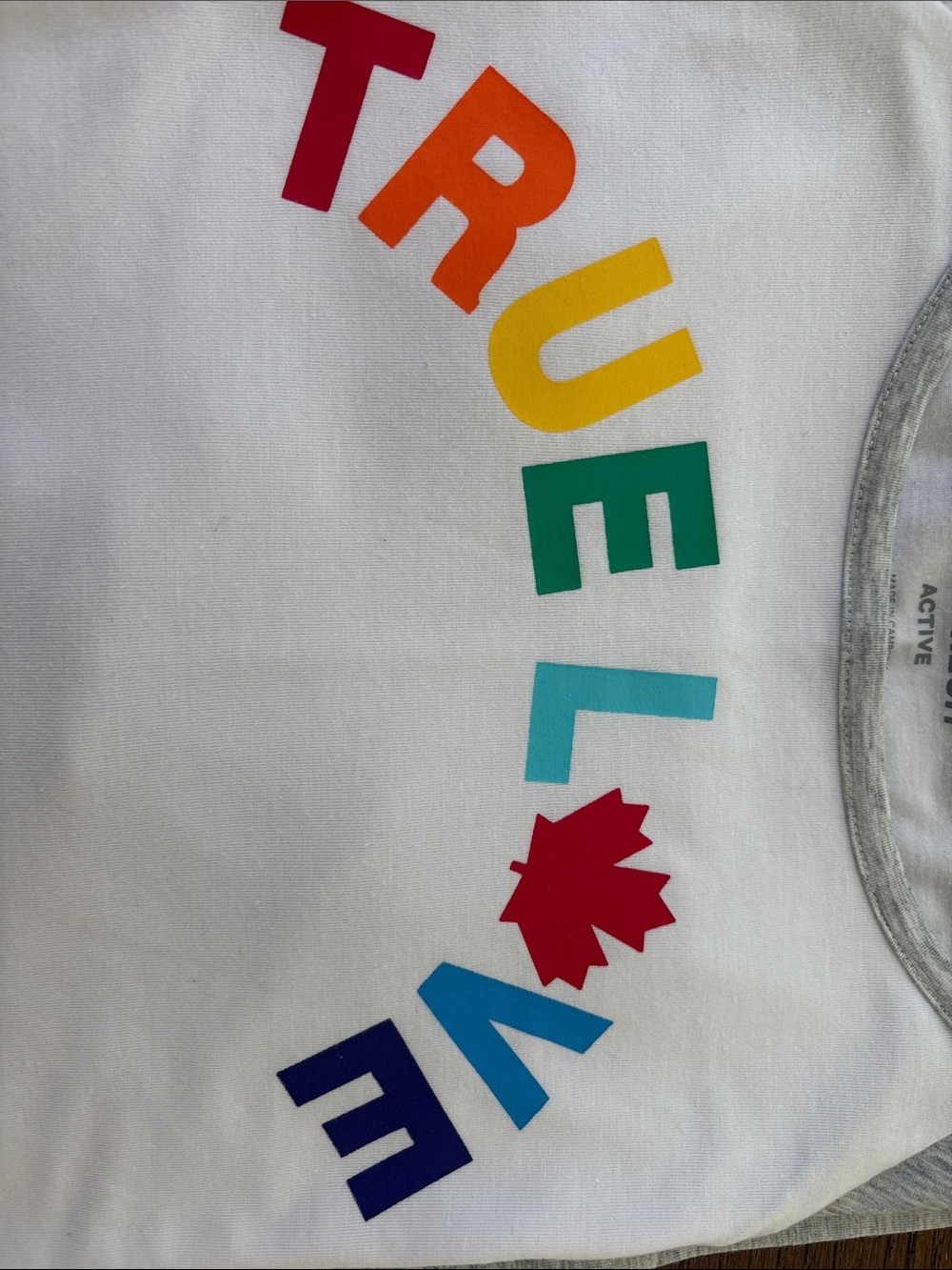 Women’s “True Love" Rainbow Graphic Tee - White & Grey - new, never worn